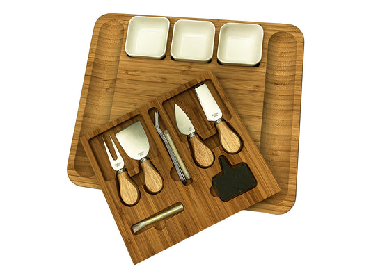 Charcuterie Serving Board Plus Knife Set by Carnivore Club USA
