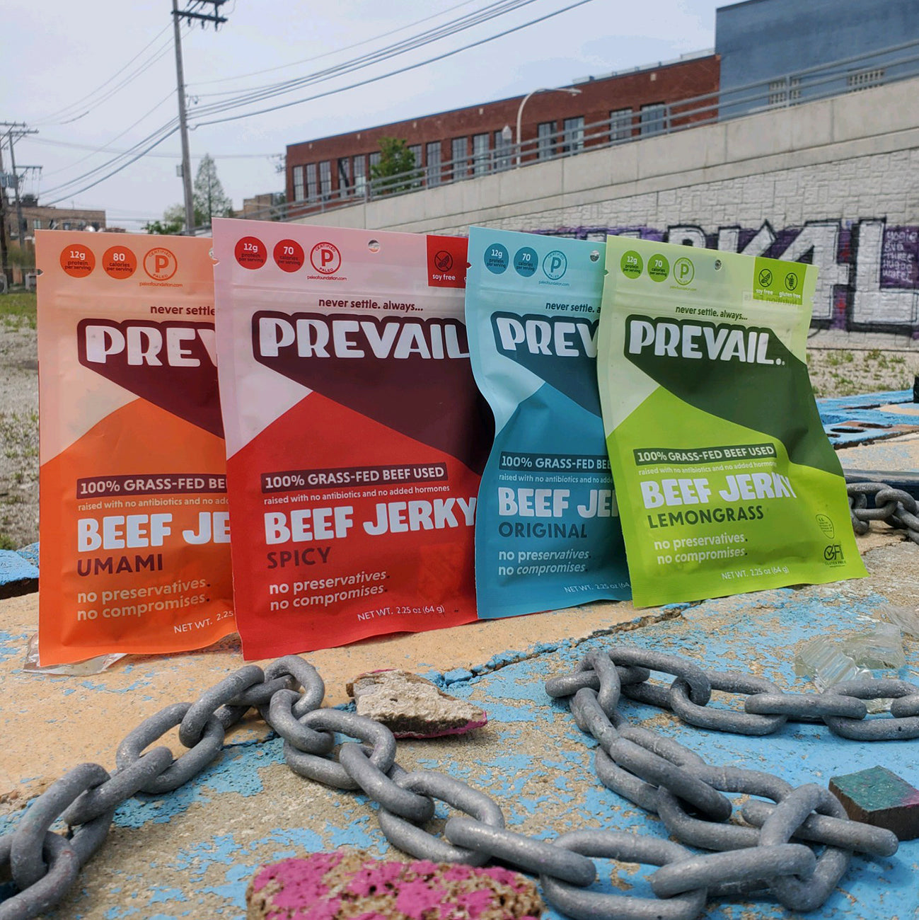 Variety Pack, Pack of 8 by PREVAIL Jerky