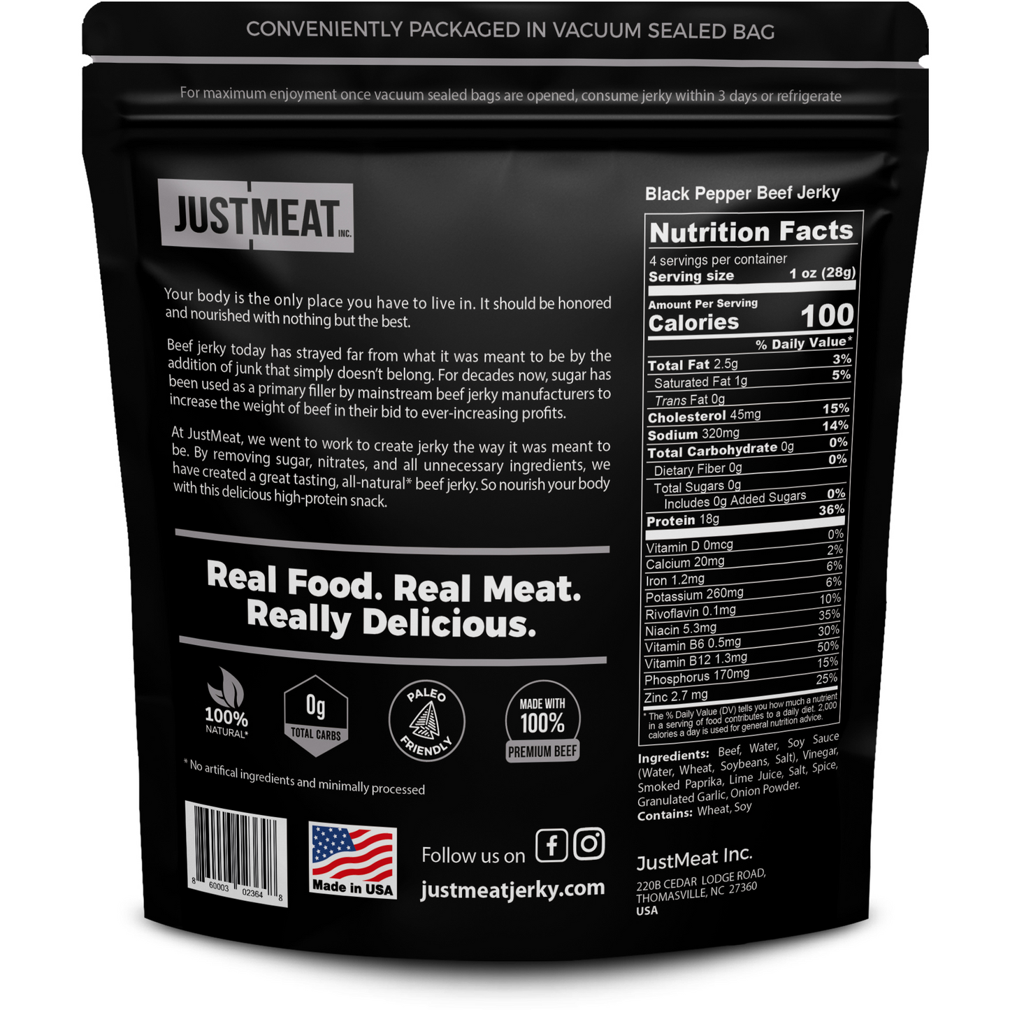 Black Pepper Beef Jerky / 1 by JUSTMEAT
