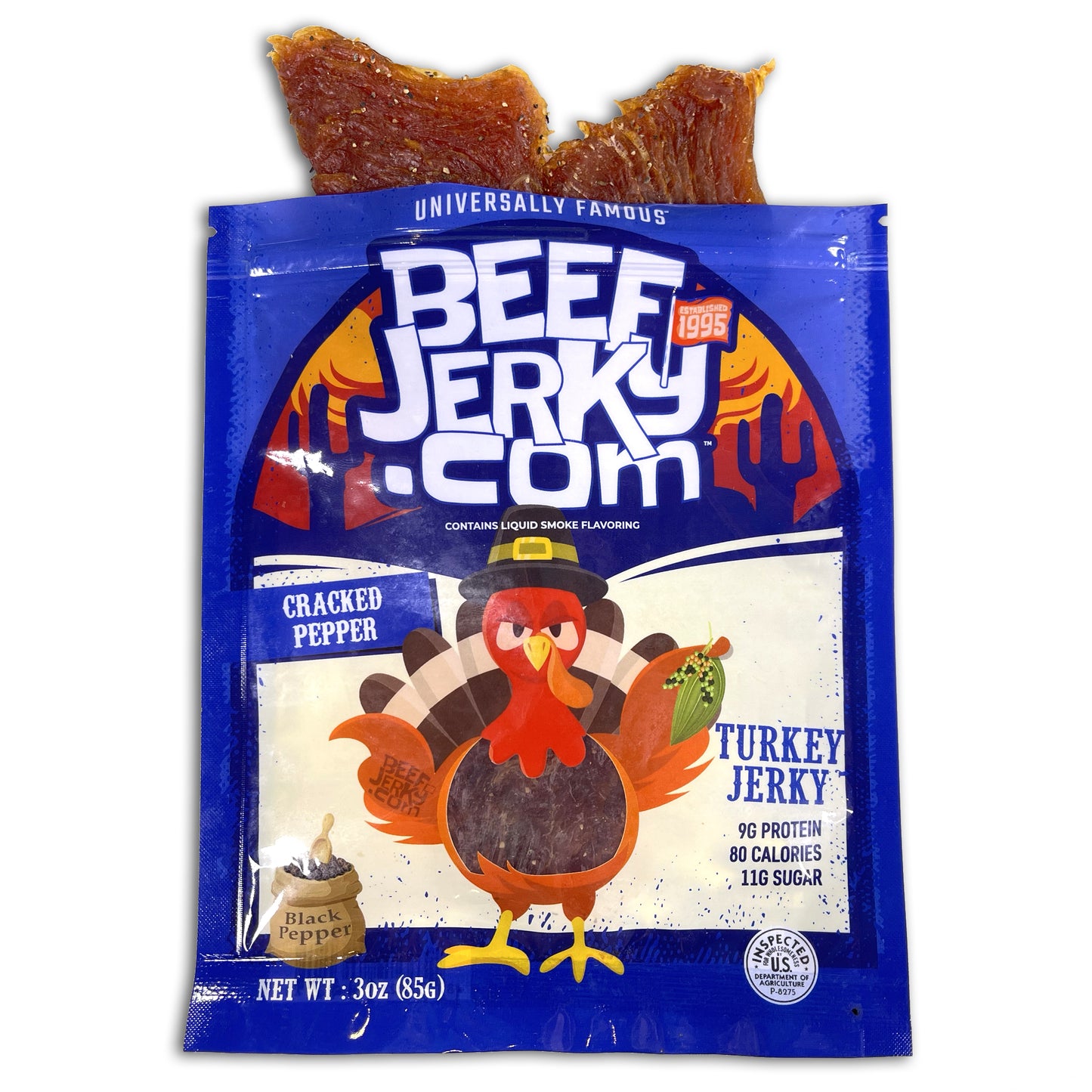 Cracked Pepper Turkey Jerky (3oz bag)