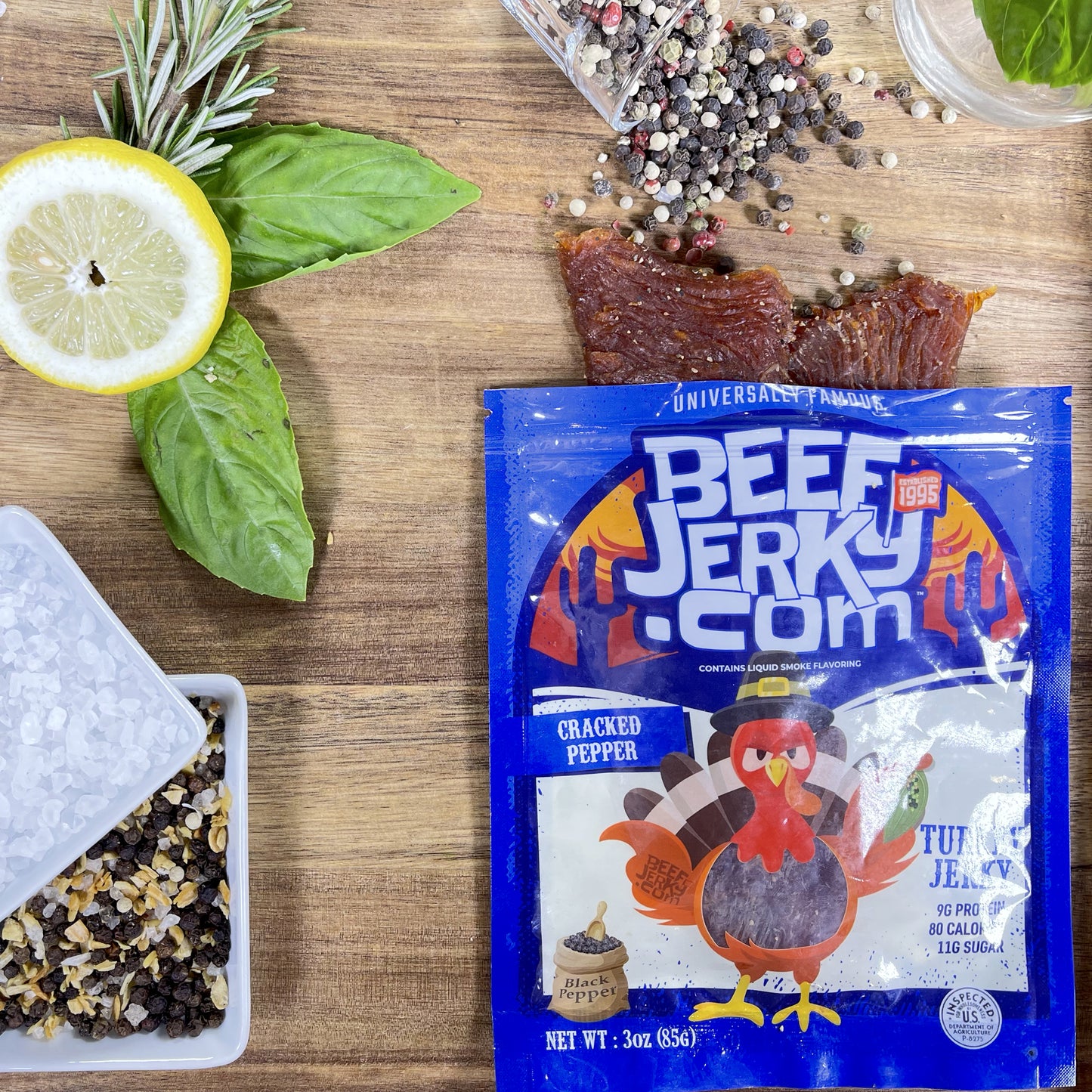 Cracked Black Pepper Turkey Jerky