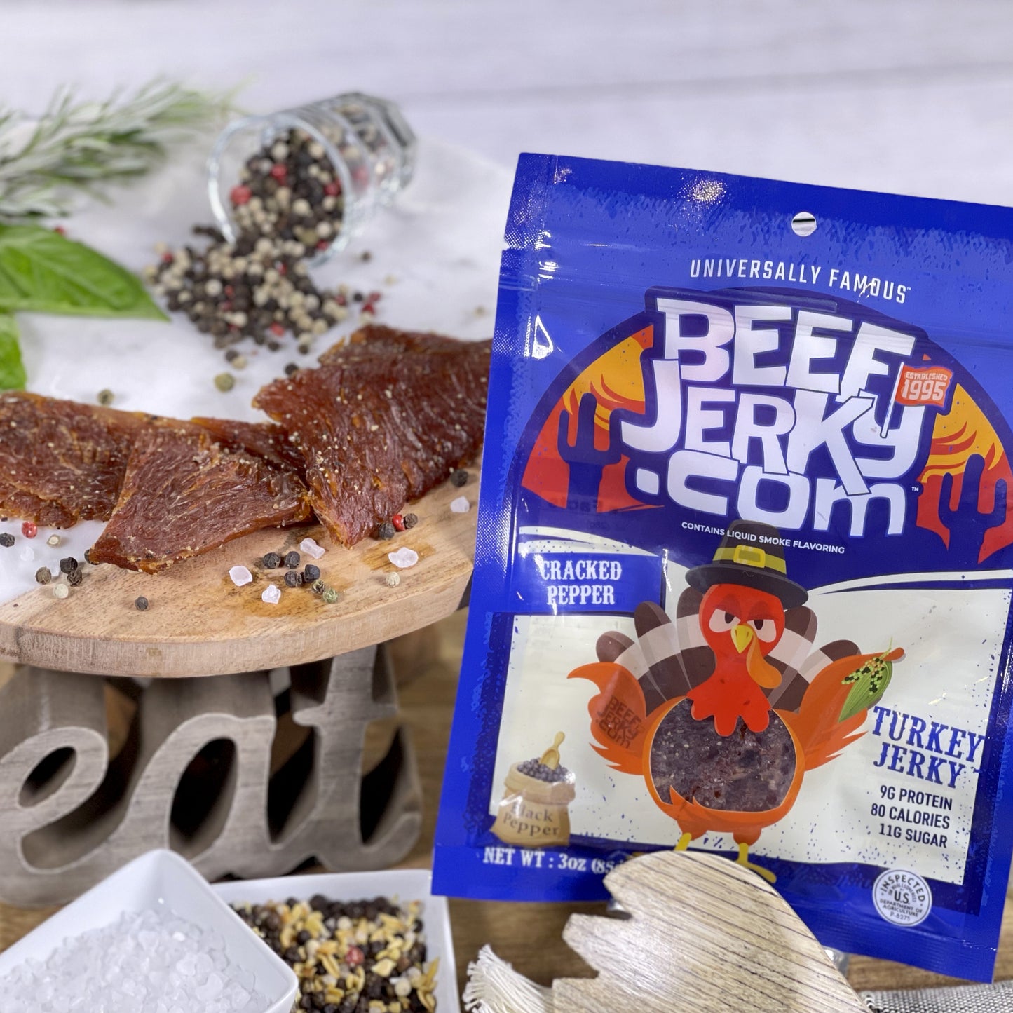 Cracked Pepper Turkey Jerky (3oz bag)