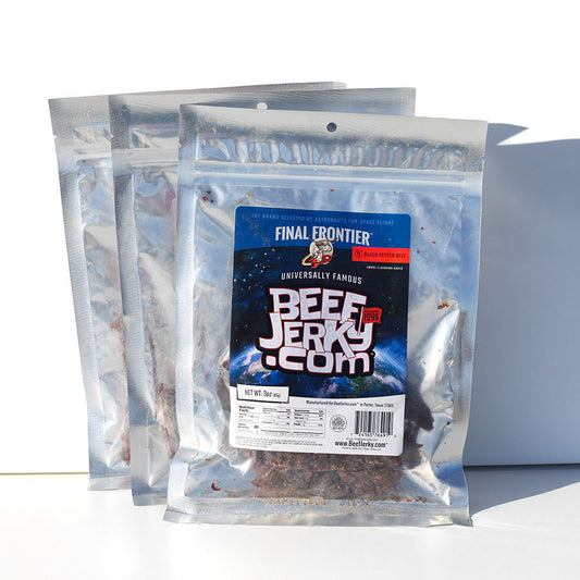 Final Frontier, Cracked Black Pepper, Gourmet Beef Jerky (3oz 3-Pack)