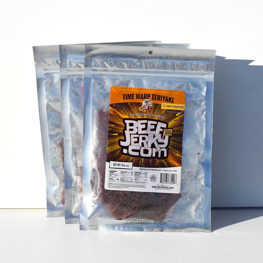 Time Warp Teriyaki, Sweet Teriyaki, Gourmet Beef Jerky (3oz 3-Pack)