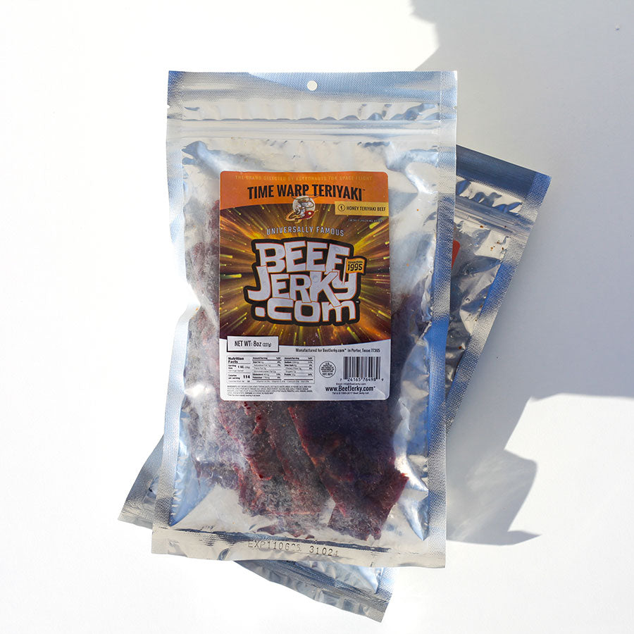 Time Warp Teriyaki, Sweet Teriyaki, Gourmet Beef Jerky (8oz 2-Pack)