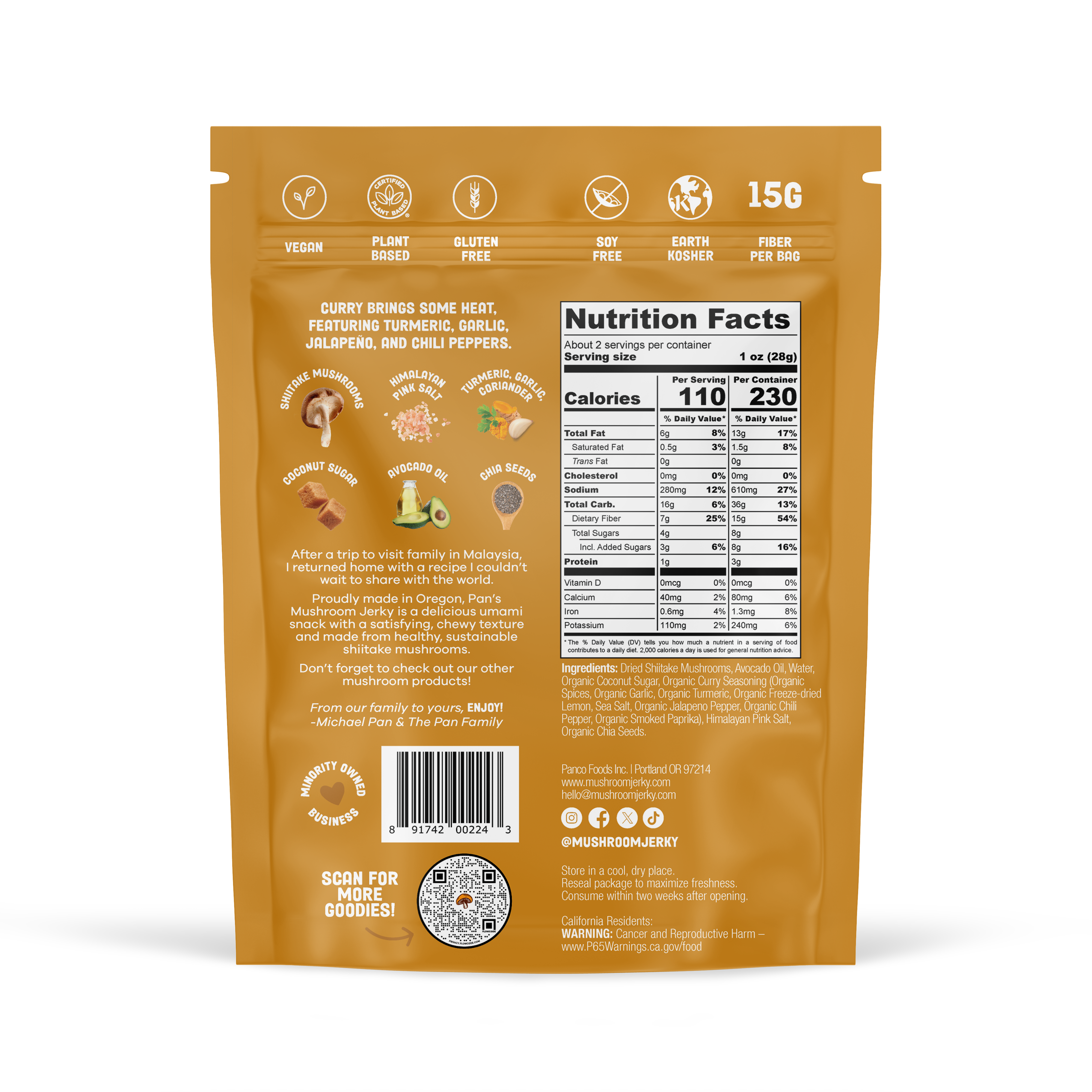 Curry Mushroom Jerky
