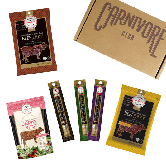 Kosher Aufschnitt Meats Jerky & Meat Sticks Sampler by Carnivore Club USA