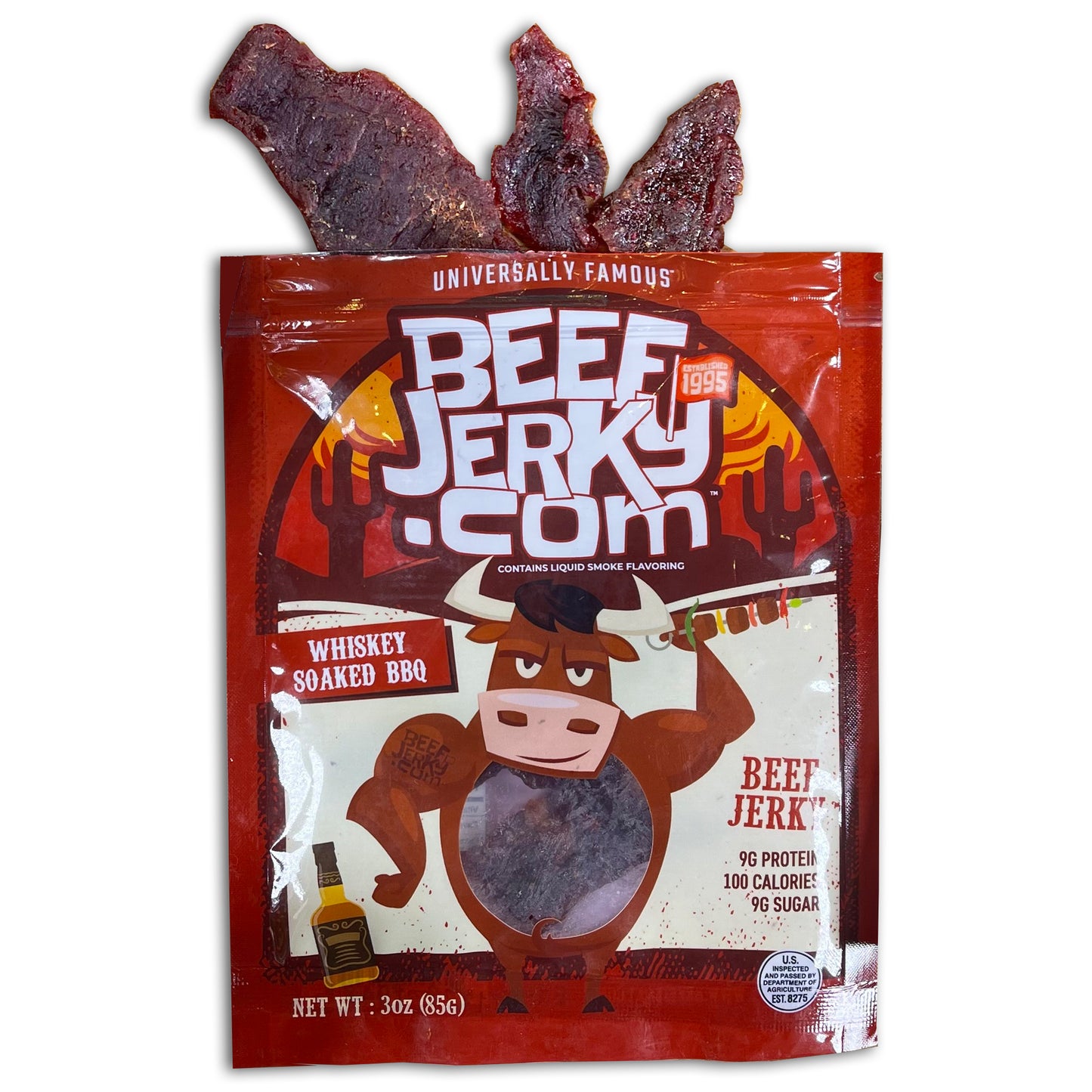 Whiskey Soaked BBQ Beef Jerky (3oz bag)