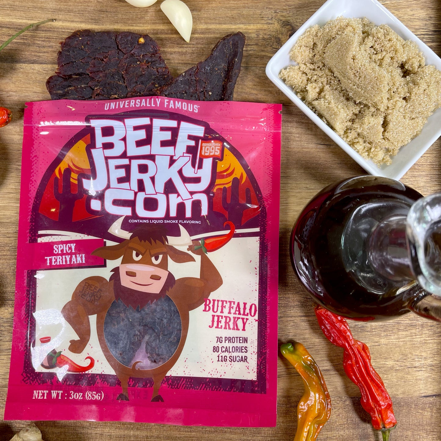 Spicy Teriyaki Buffalo Jerky