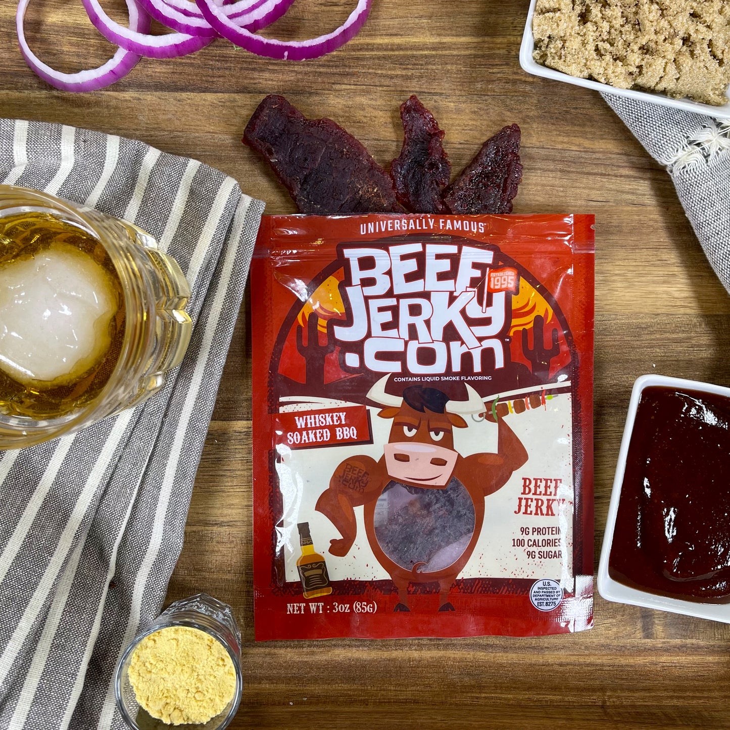 Whiskey Soaked BBQ Beef Jerky (3oz bag)